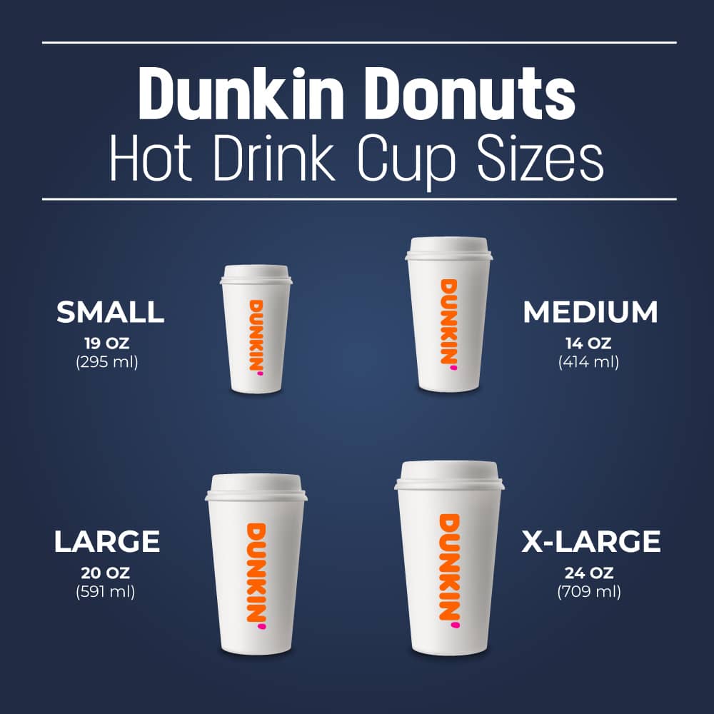 dunkin donuts hot drink sizes
